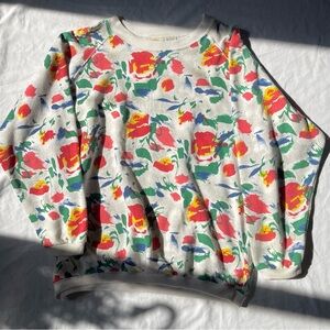 All over print floral 90s sweatshirt| Large